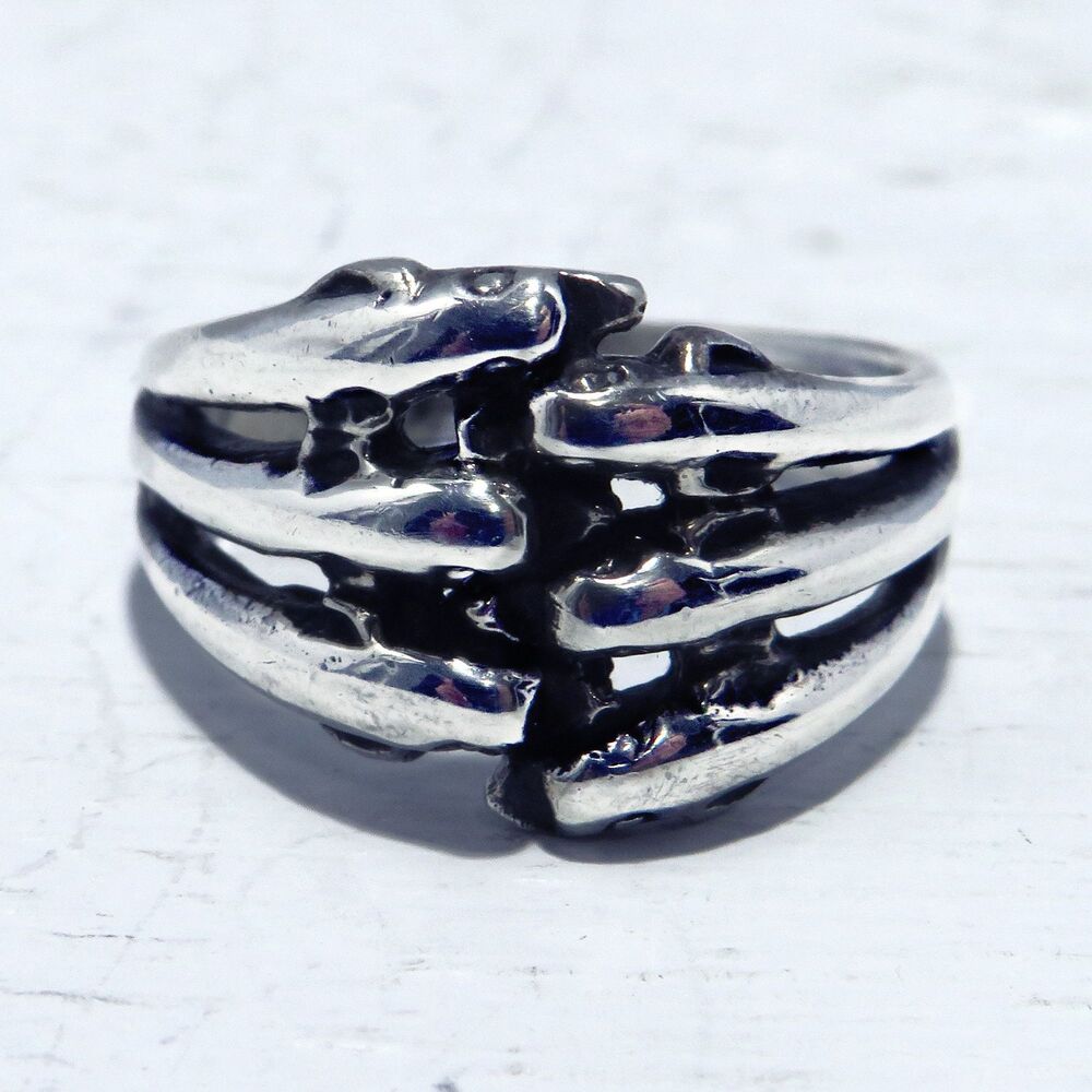 Vintage Sterling Silver Dolphin Ring Sz 8 for Women Dolpin Lover Ocean Life